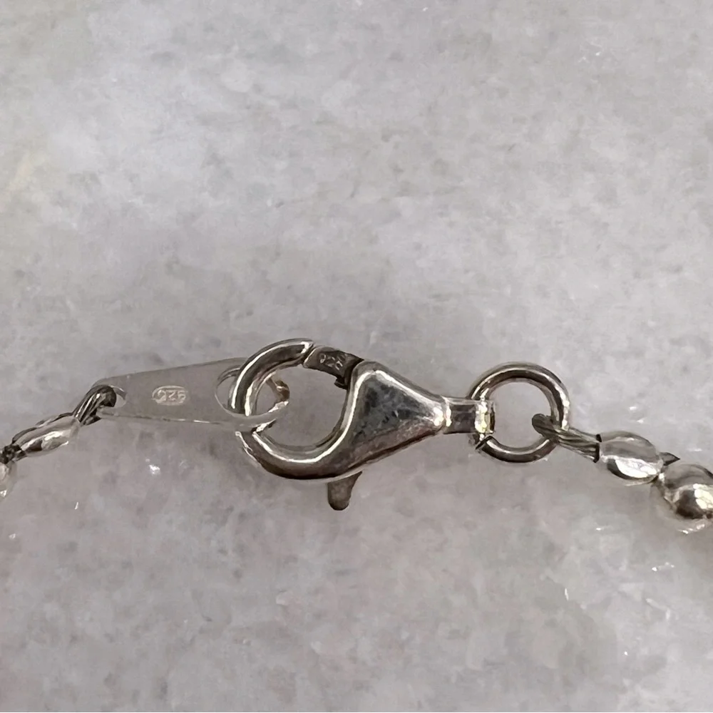 Sterling Silver Graduated Beaded Ball Necklace - Picture 10 of 12